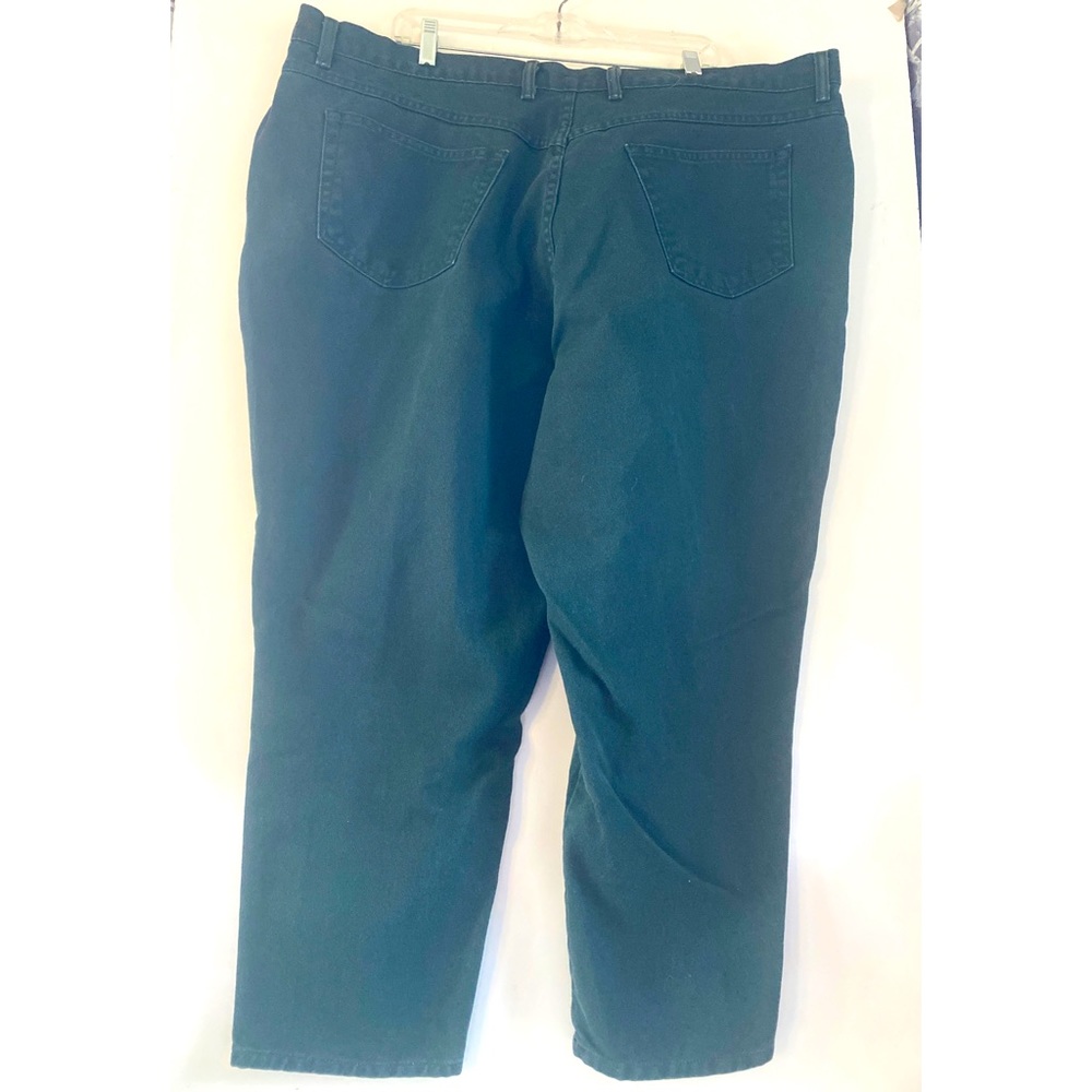 Just My Size Forest Green Straight Leg Denim Twill High Waist Mom Jeans.
